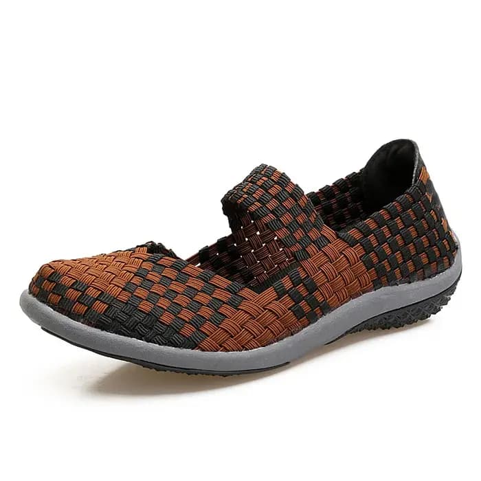 Femmes tissé baskets sans lacet plat femme chaussures de sport antidérapant doux femme chaussures d'été loisirs mocassins noir Sneaker grande taille