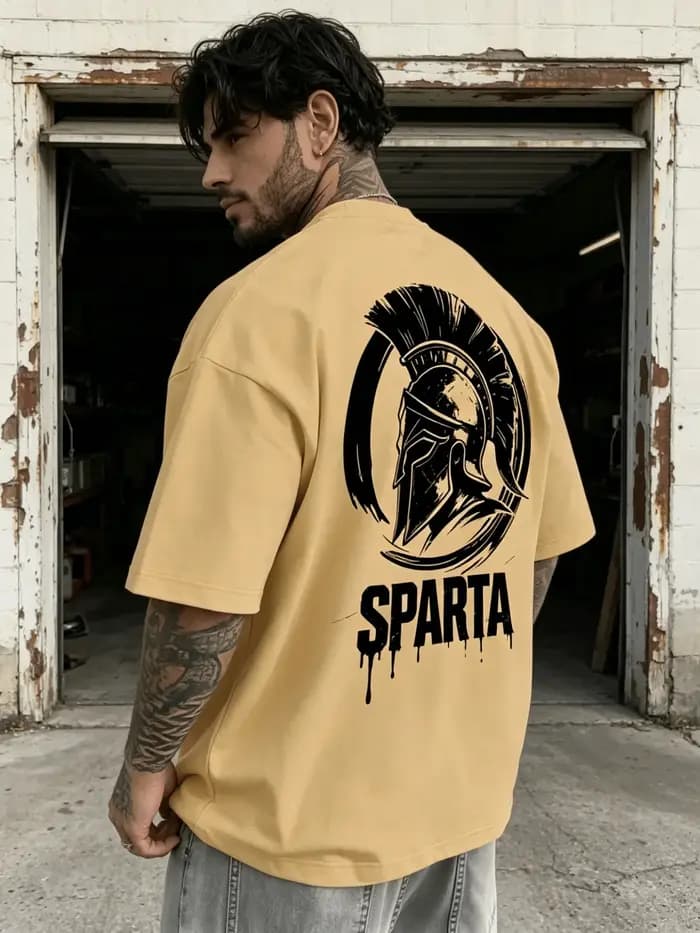 T-shirt pour homme 100% coton avec impression de casque « SPARTA », best-seller, streetwear décontra