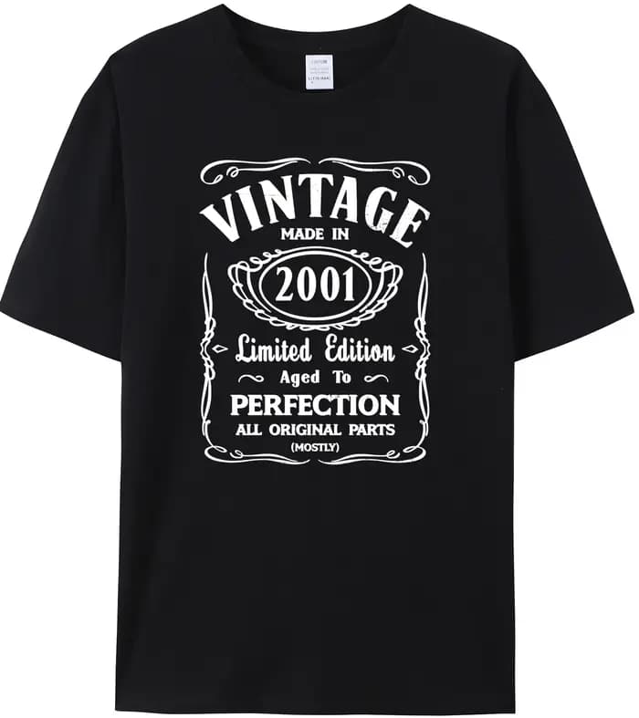 Fabriqué en 2000/2001/2002/2003/2004/2005 petit ami t-shirts Hip Hop cadeau d'anniversaire top t-shirts 100% coton Cool t-shirt