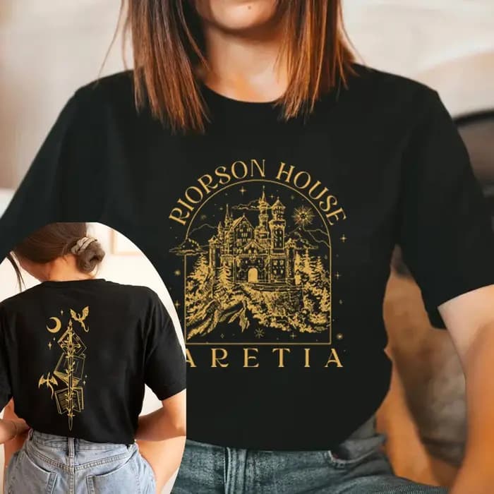 Xaden Riorson House T-Shirts chemise flamme de fer Dragon t-shirt 2 faces unisexe à manches courtes