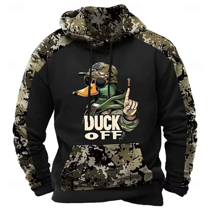 Duck Off Funny Camo Hoodie pour hommes