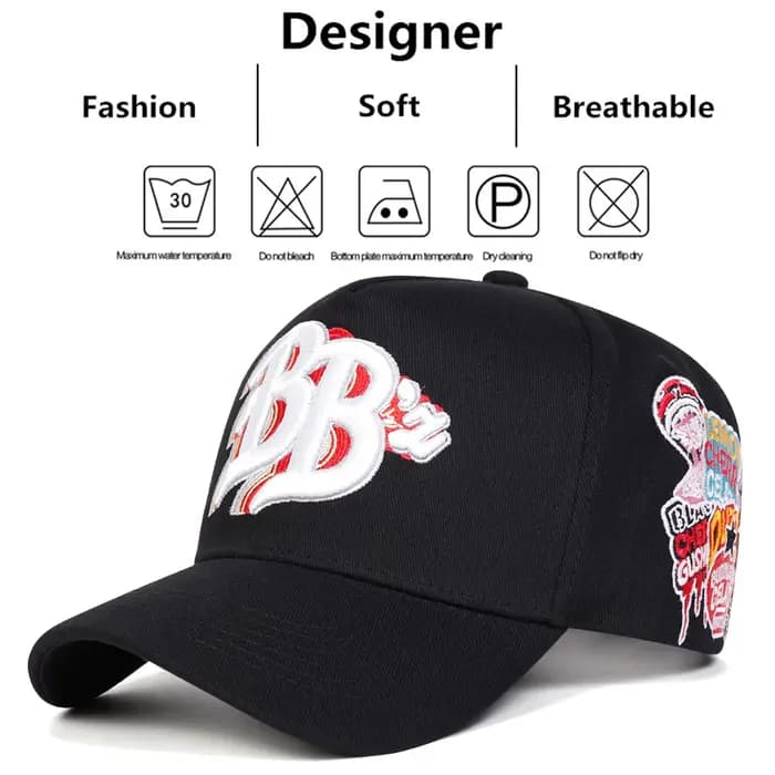 Casquettes de baseball unisexes brodées avec la lettre BB