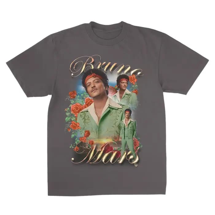 T-shirt Bruno Mars The Romantic Tour pour hommes et femmes, vêtements d'été en coton, surdimensionné