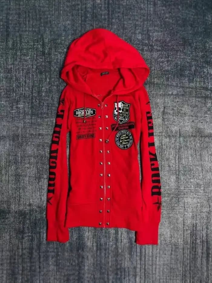 Nouvelle veste à capuche Y2K punk rétro américaine 2026