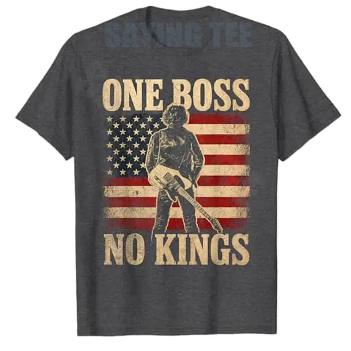 T-shirt One Boss No Kings, T-shirts de protestation du 4 juillet No Kings, motif drapeau américain, vêtements de mode pour hommes, cadeau original
