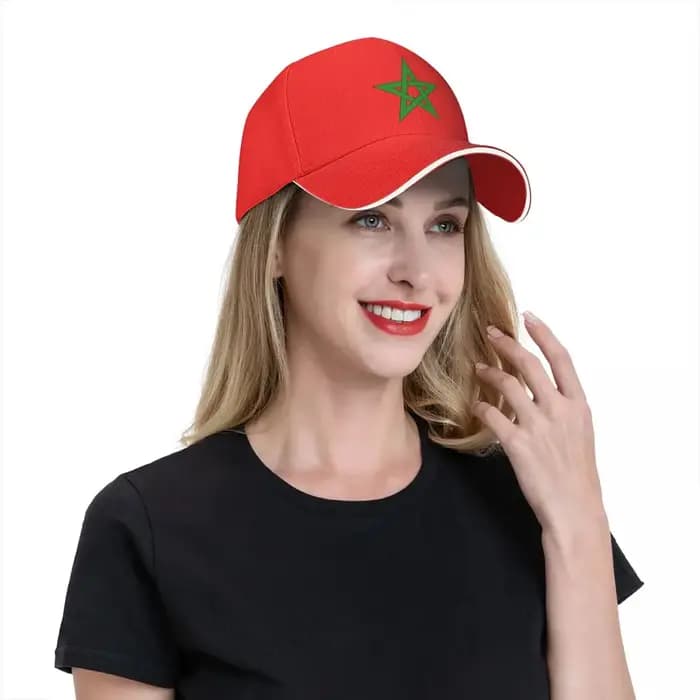 Casquette de Baseball délavée avec drapeau du Marocain pour hommes