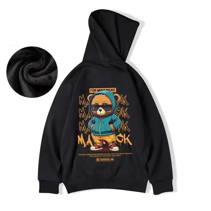 Sweats à capuche à imprimé graphique ours pour hommes