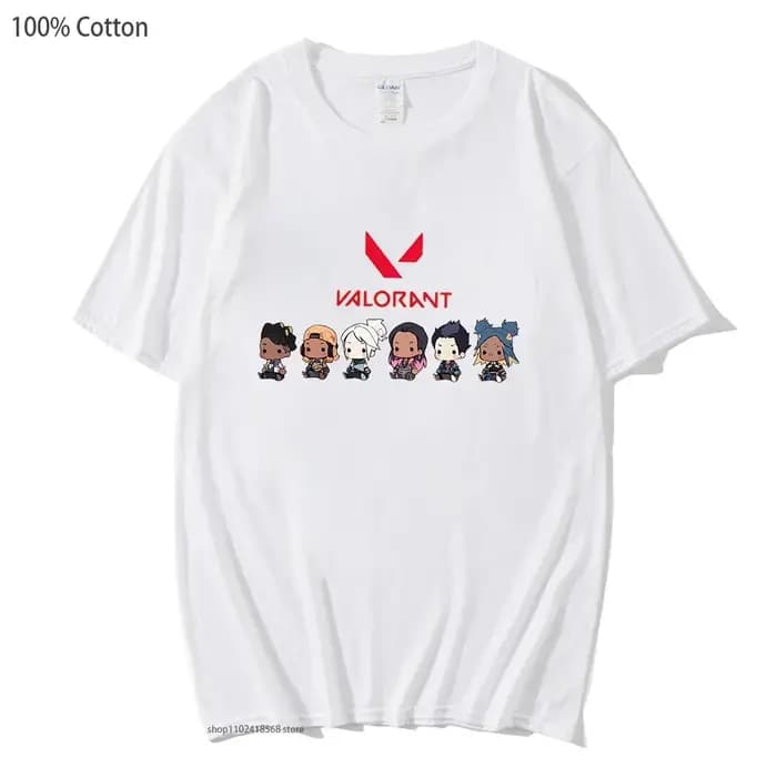 Valorant jeu impression t-shirt Jett Killjoy chemise Streetwear femmes t-shirt mignon dessin animé h