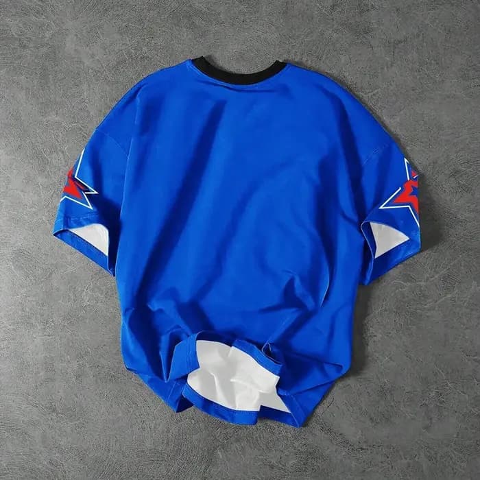 T-shirt à manches courtes et col rond pour hommes et femmes, avec lettres et chiffres imprimés, pour