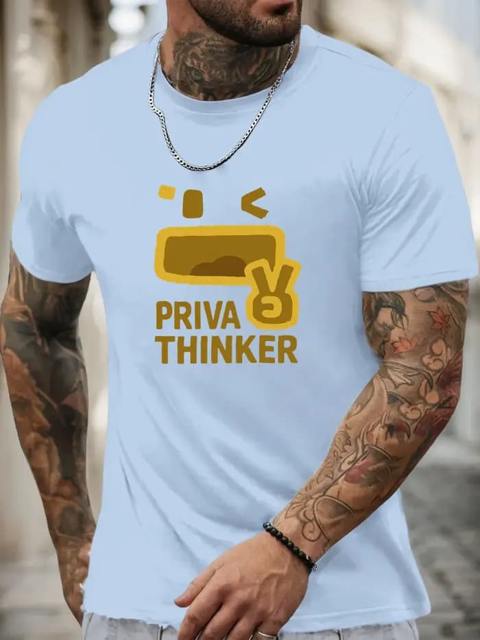 T-Shirt d'été imprimé PRIVA THINKER pour hommes