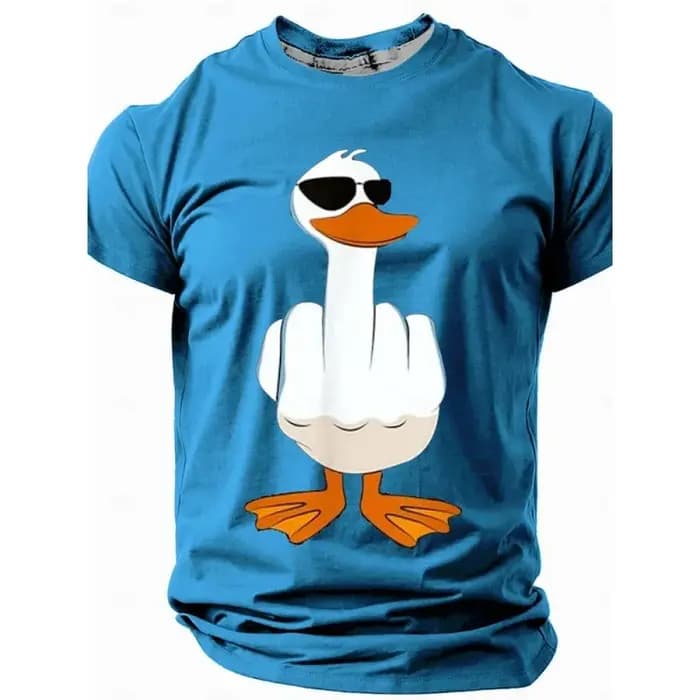 Ducks Disdain Graphic T Shirt For Men Funny Animal 3D Print Tees Summer Streetwear Unisxe T-Shirts Round Neck Tops Short Sleeves