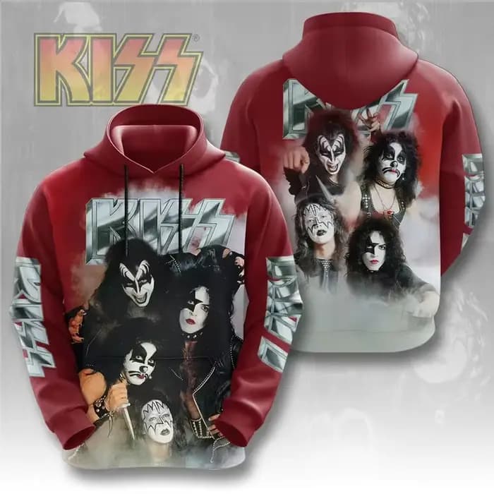 Vintage Kiss Band graphique impression 3D automne/hiver hommes sweats à capuche décontracté surdimensionné pull