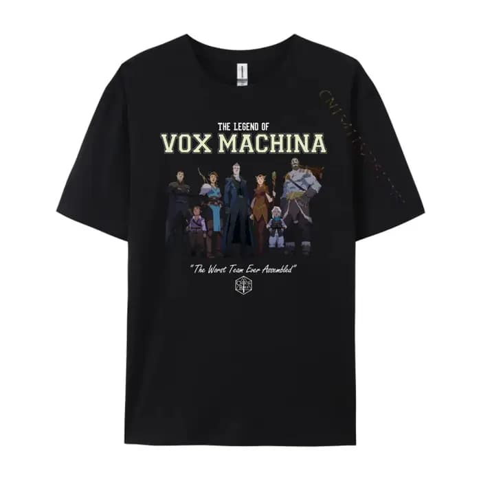 La légende du groupe Vox Machina avec t-shirts graphiques Varsity XS