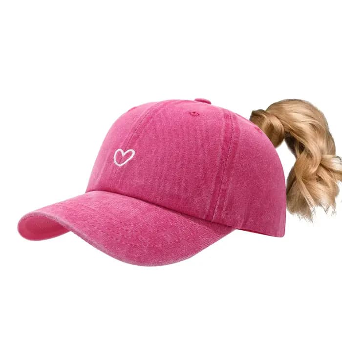 Casquettes pour queue de cheval pour femmes - Casquette de baseball effet vieilli avec trou