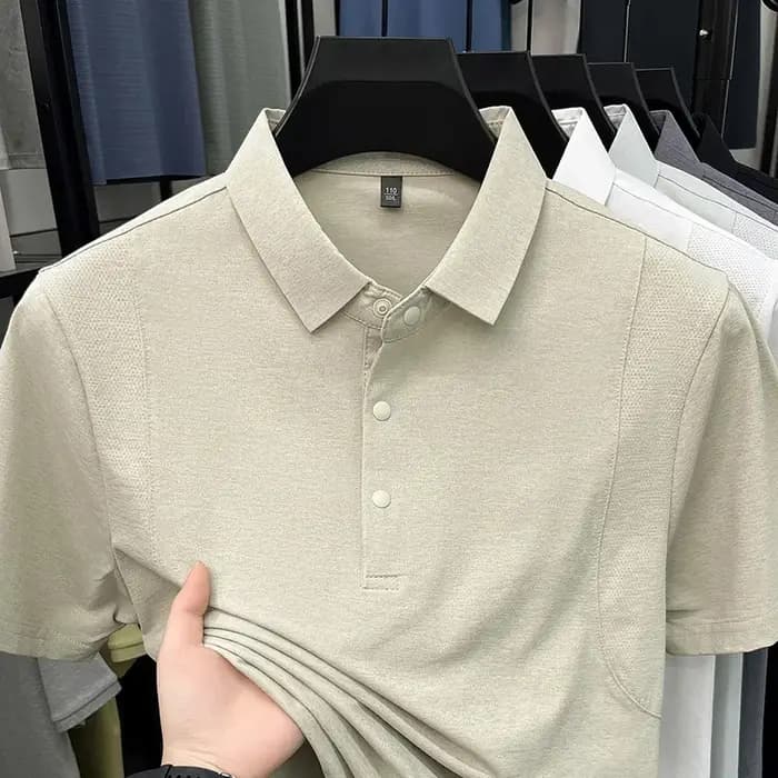 Chemises polo à manches courtes pour hommes avec empiècements en maille, classiques, décontractées, douces, confortables et résistantes aux plis