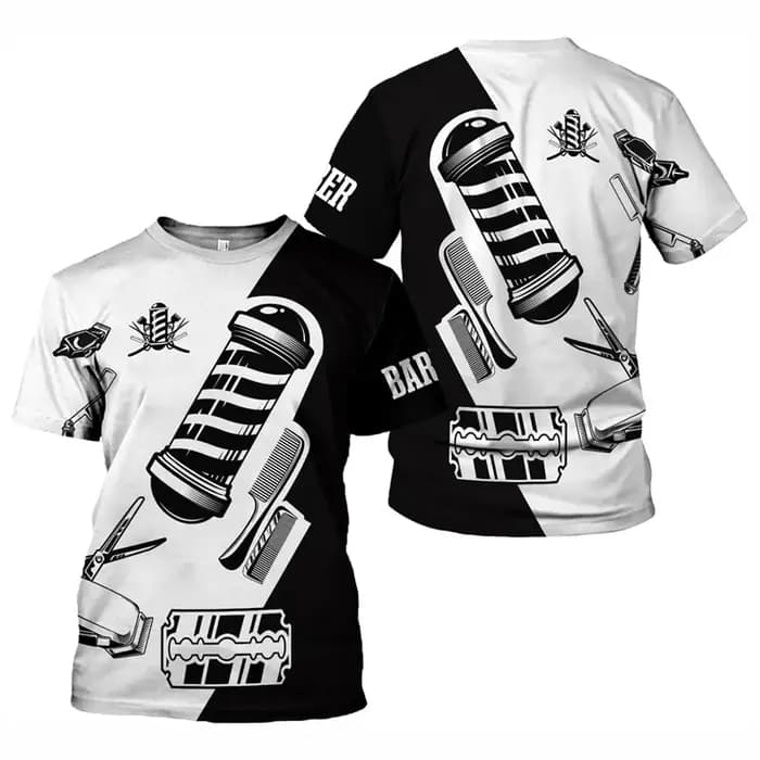 Salon de coiffure T-shirt pour hommes coiffeur graphique