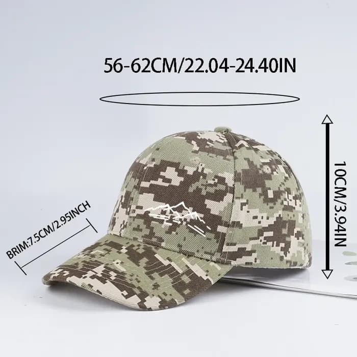 Casquette de baseball camouflage à imprimé montagne