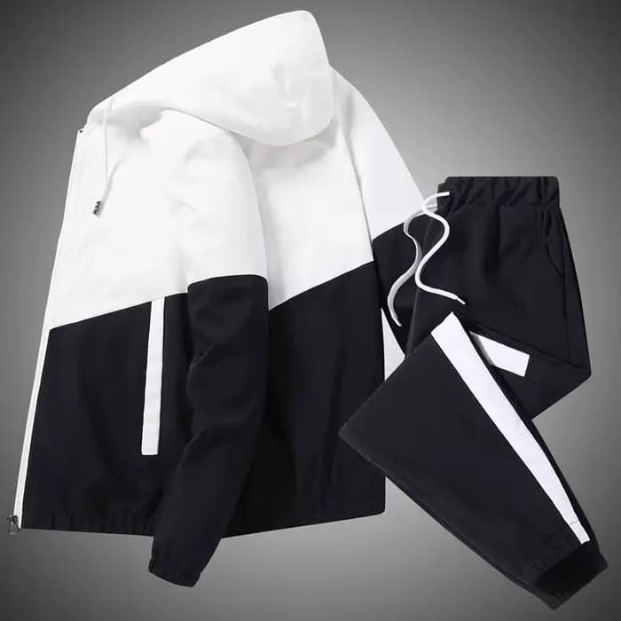 Ensemble de survêtement décontracté pour homme 2026 – Veste à capuche et pantalon de jogging 2 pièce