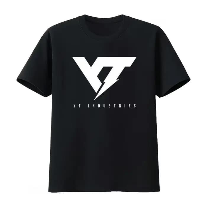 T-shirt imprimé logo Yt Industries pour homme et femme, style streetwear tendance, respirant, collec