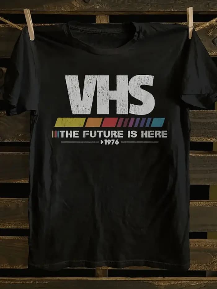 T-Shirt rétro VHS Vintage des années 80 pour hommes