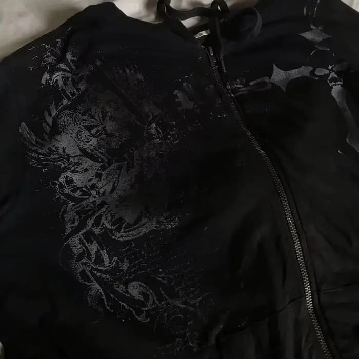 Sweat à capuche noir Harajuku