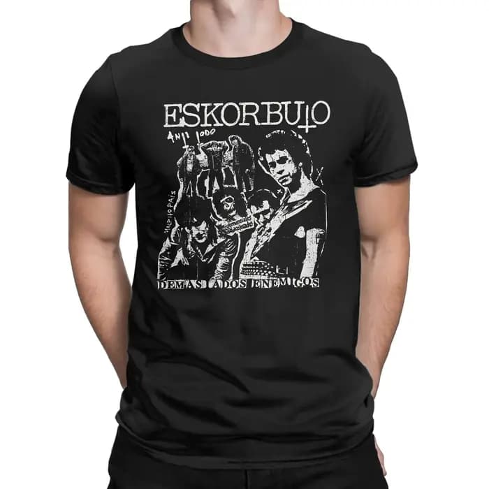 Mode ESKORBUTO T-Shirts hommes col rond coton t-shirt à manches courtes