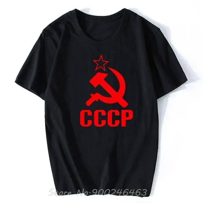 Nouveau coton CCCP lettre motif hommes T-shirt mode à manches courtes haut col en o