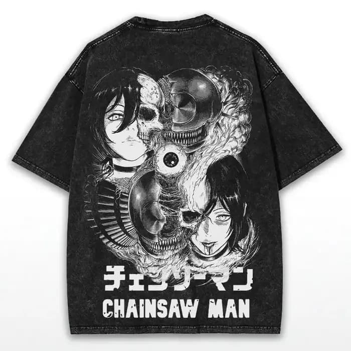 Japon tronçonneuse homme Anime Reze Cool graphique T-shirt Harajuku lavé