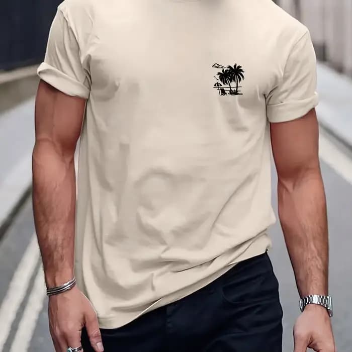T-shirt imprimé pour homme 100% coton