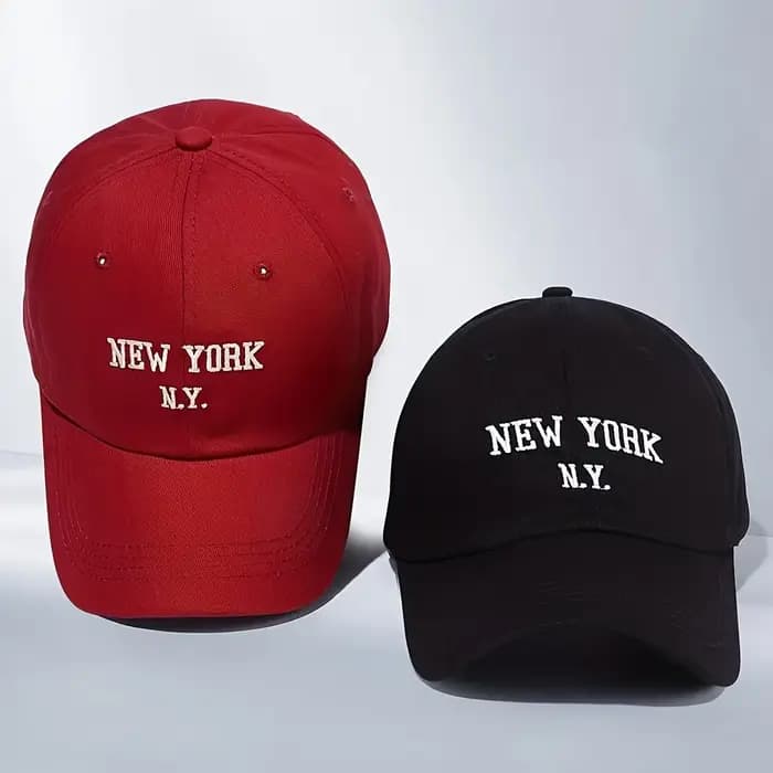 2 casquettes de baseball brodées "NEW YORK NY" - Légères, respirantes, réglables, à fermeture snapback pour hommes et femmes
