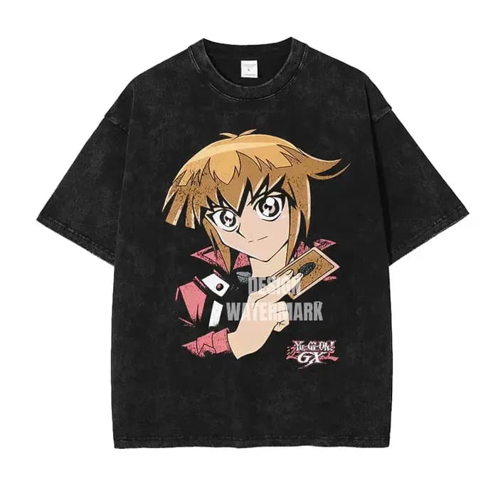 Anime y-yu Gi Oh t-shirts surdimensionné Vintage lavé Yugi Muto T-shirt Manga Joey Wheeler T-shirt Harajuku Yuuki Juudai hauts t-shirts
