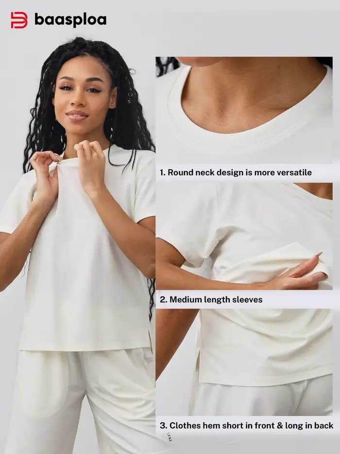 Baasploa T-shirt de sport pour femme