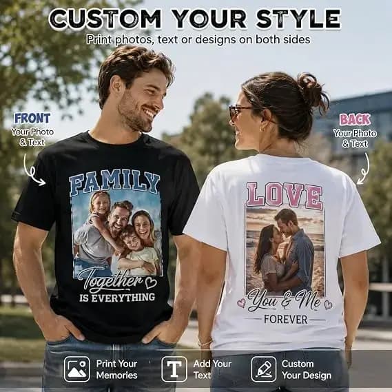 T-shirts personnalisés pour hommes et femmes, T-shirt en coton doux personnalisé avec photo, logo et texte, créez votre propre t-shirt, tee-shirt personnalisé
