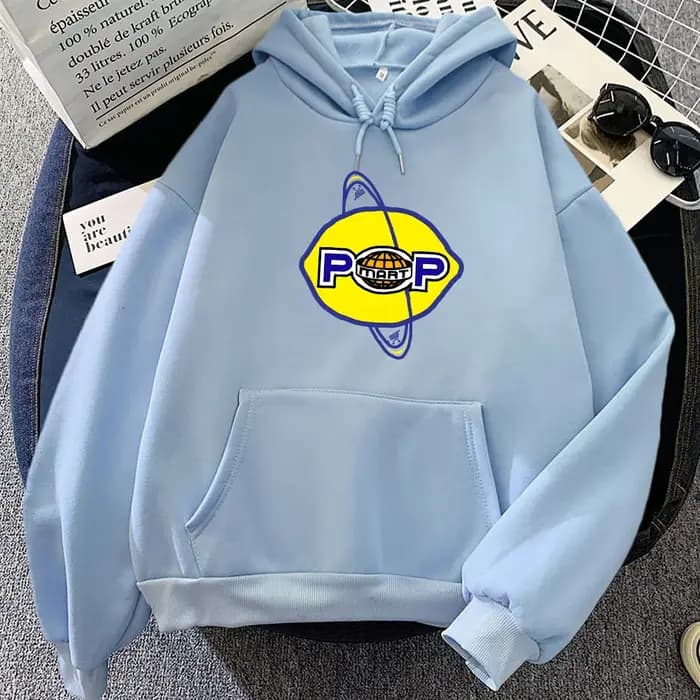 Sweat à Capuche avec Bande Citron U2 pour Femme et Homme, Streetwear, Hip Hop, Décontracté, Sourire,