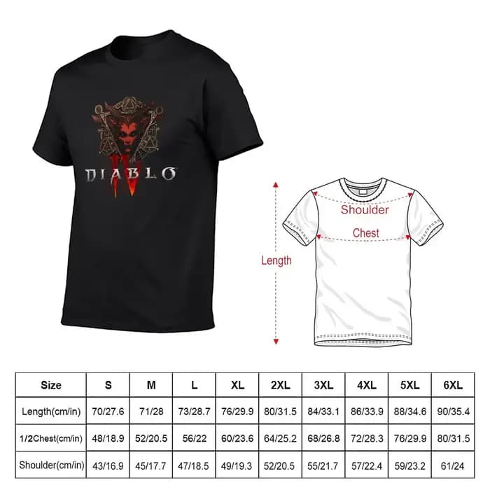 T-shirt Lillith Diablo 4 IV pour homme, vêtement pour garçon, nouveauté