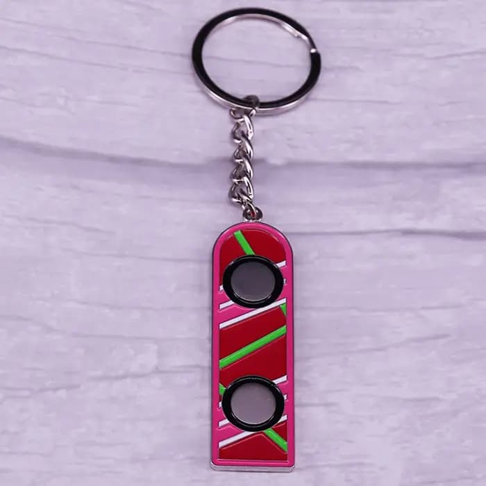 Retour vers futur porte-clés drôle Skateboard émail pendentif porte-clés sac à dos porte-clés pendentifs pour Fans cadeaux
