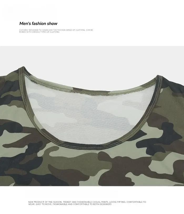Débardeur Camouflage Homme 2026 – Maillot de Corps Sans Manches Sport Décontracté Été Col Rond Fitness Gym Stringer