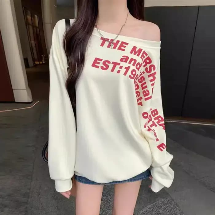 T-shirt surdimensionné à manches longues pour femmes
