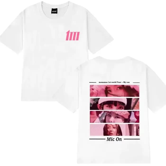 T-shirt imprimé double face Mamamoo Tour My Con 2026 – Collection Y2K tendance pour hommes et femmes – Vêtements vintage à manches courtes