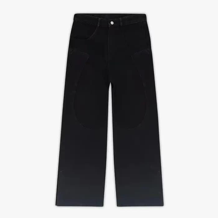 Jeans noirs Harajuku hip hop Fromszn, jeans baggy brut, broderie Y2K, police d'écriture rétro, unise
