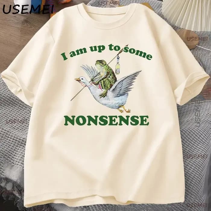 Drôle grenouille Meme t-shirt hommes femmes je suis jusqu'à certains sans sens coton
