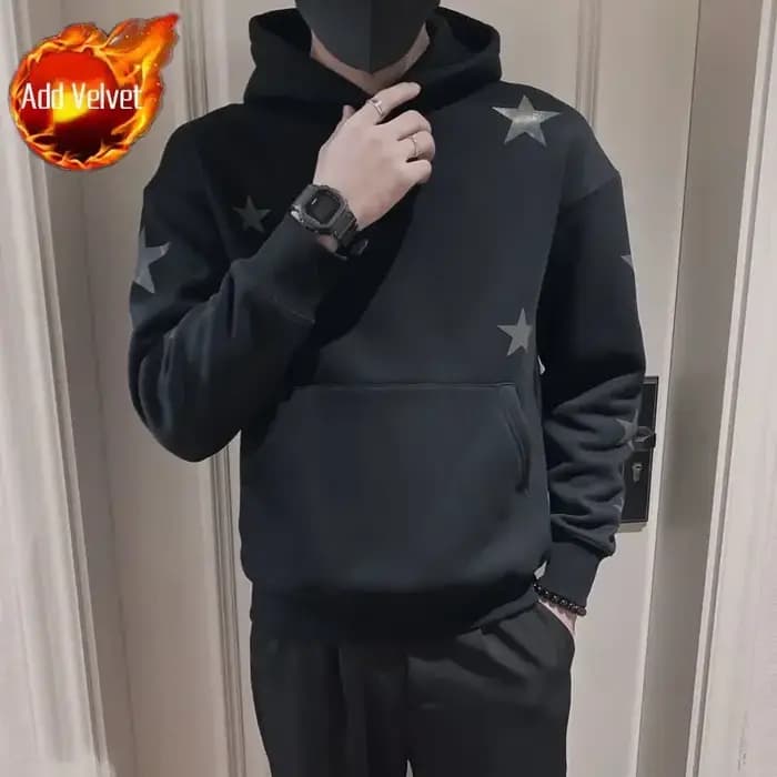Sweat-shirt à capuche graphique pour hommes noir Hip Hop vêtements masculins ample luxe esthétique Emo années 90