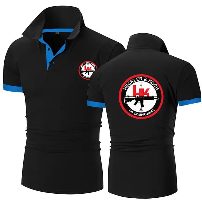 Hk Heckler Koch pas d'arrivée 2025 nouvelle mode Polo hommes décontracté col rabattu à manches court
