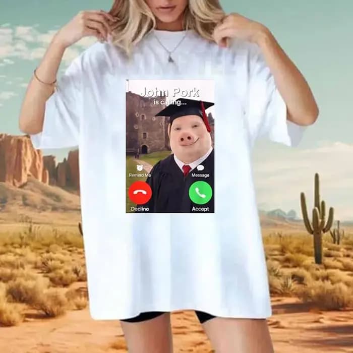 T-shirt drôle John Pork Dih Meme Classe de 2026 Y2K pour la remise des diplômes