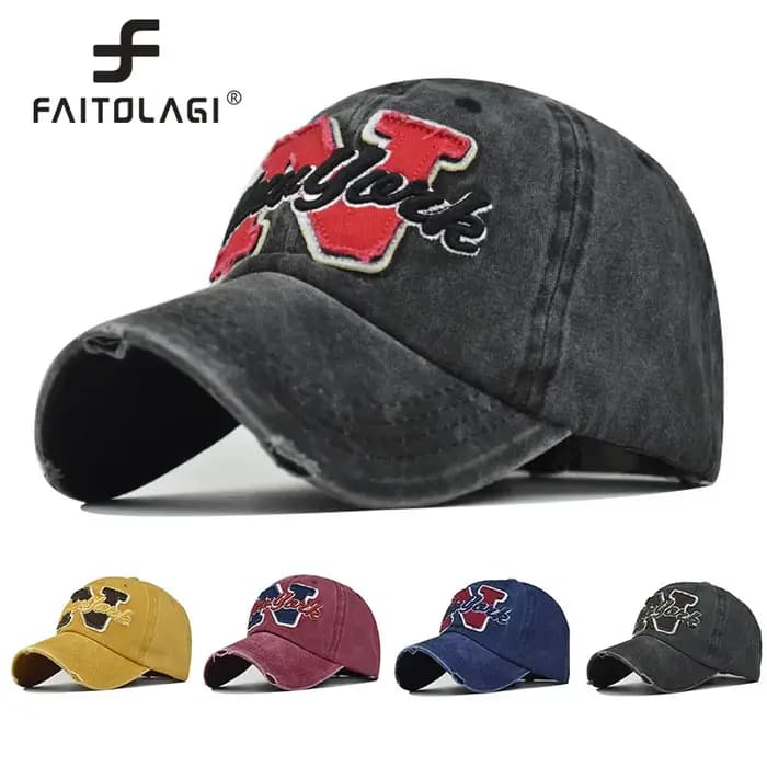 Casquette de baseball brodée de lettres athlétiques pour femmes et hommes