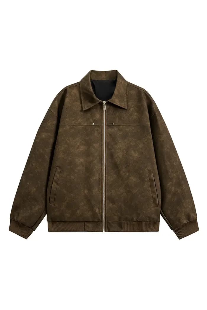 Veste en simili cuir tendance pour homme