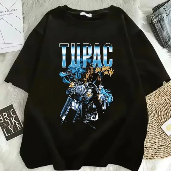 2024 Mode d'été T-shirt Rappeur Tupac Top Hip Hop Street Wear