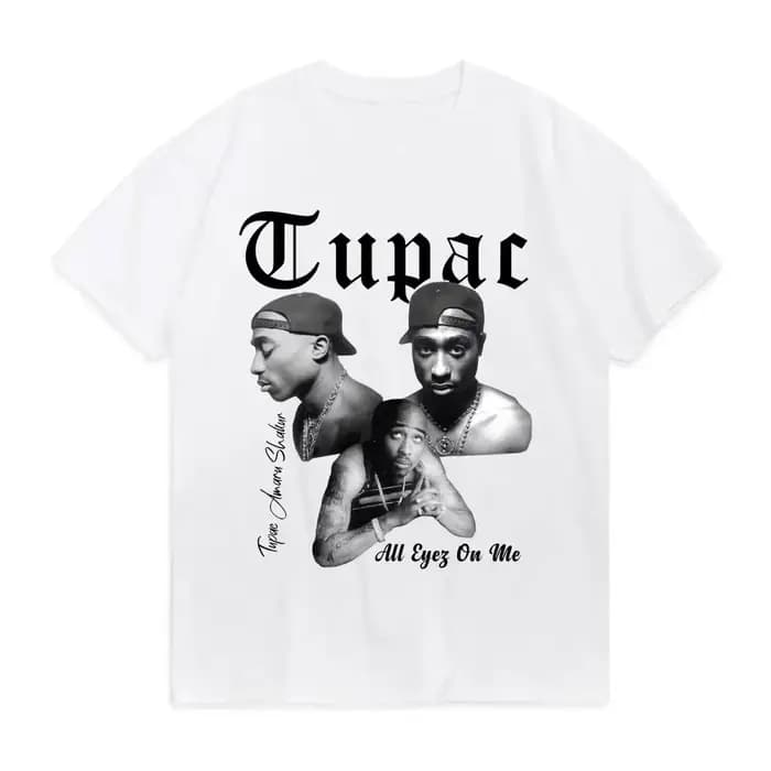 2024 Mode d'été T-shirt Rappeur Tupac Top Hip Hop Street Wear