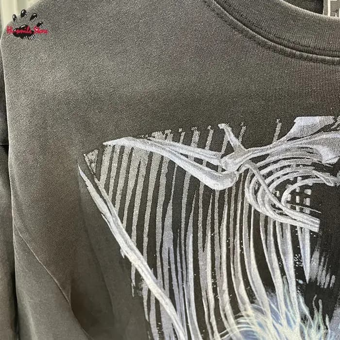 T-shirt Rétro Streetwear Saint Homme Femme Noir Délavé Effet Vieilli Imprimé Graphique Manches Courtes Coton Col Rond Printemps Été