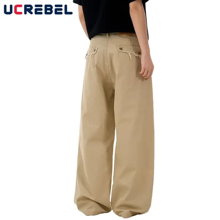Pantalon Cargo épissé à bords bruts pour hommes